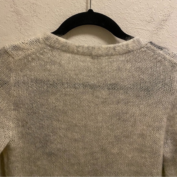 J. Crew Grey Argyle Print Mohair Nylon Wool Grandpa Style Cardigan Size XS - Picture 10 of 11